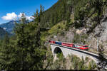 RhB Ge 4/4 III 646 / IR Chur - St. Moritz / Stulsertobel-Viadukt, 1. September 2021