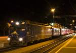 RhB Ge 4/4 III 652  Vaz/Obervaz Lenzerheide-Valbella  mit Werbung fr den HC Davos am 9. August 2010 im Bahnhof Filisur.