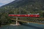 Be 4/4 512 n�hrt sich am 2.9.11 Reichenau-Tamins.