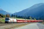 RhB Schnellzug 544 von St.Moritz nach Chur am 16.10.1999 Durchfahrt Surava mit E-Lok Ge 4/4III 649 - FO B - FO B - B - A 1244 - A 1240 - B 2364 - B 2293 - B 2448 - D 4209.