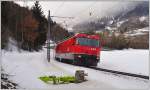 RE1149 mit Ge 4/4 III 644  Savognin  am Bonaduzer Stutz. (15.02.2013)