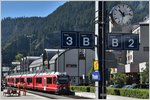 S2 1556 mit ABe 4/16 3102 in Thusis. (22.06.2016)