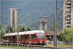 S2 1558 mit ABe 4/16 3102 bei der Ems Chemie. (02.05.2018)