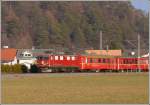 Ge 4/4 I 610  Viamala  fhrt ausnahmsweise einen Regio nach Thusis, hier zwischen Domat/Ems und Ems Werk. (25.01.2008)