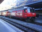 Eine Ge 4/4 III BGa steht mit einem Schnellzug nach St. Moritz in Chur. Am 11.03.08