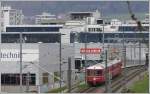 Be 4/4 Pendel mit Steuerwagen 1715 f�hrt in Chur Wst ein.