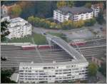 Be 4/4 Pendel nach Thusis unterquert die Friedaubr�cke in Chur.