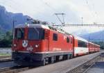 RhB GLACIER-EXPRESS C 904 von Zermatt ber Landquart nach Davos Platz vom 17.05.1994 Durchfahrt Untervaz mit E-Lok Ge 4/4II 623 - FO AS 4029 - B 2425 - B 2428 - B 2372.