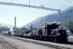 RhB Gterzug 4532 von Samedan nach Landquart vom 06.09.1994 in Untervaz mit E-Lok Ge 6/6I 411 - Kkw 7344 - Rp 8222 - Xm 2/2 9917 - Xk 9008 - Kk 7088 - Uce 8010 - Uce 8032 - Uce 8095 - Uce 8071 - Uce