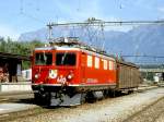 RhB Gterzug 5743 von Landquart nach Ilanz vom 06.09.1994 Einfahrt Untervaz mit E-Lok Ge 4/4I 602 - Haikv 5111.