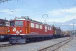 RhB Gterzug 5353 von Landquart nach Pontresina vom 03.09.1996 in Untervaz mit E-Lok Ge 6/6II 706 - Ge 4/6 343 [berfuhr] - Rw 8247 - Rpw 8234 - Rw 8263 - Uahr 8163.