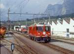 RhB Lokzug 7867 von Landquart nach Chur vom 21.08.1995 Einfahrt Untervaz E-Lok Ge 4/4II 625 auf Gleis 2.