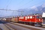 RhB Gterzug 5773 von Landquart nach Ilanz vom 18.03.1999 in Untervaz mit E-Lok Ge 6/6II 706 - Haikv 5118 - Haikv 5131 - Haikv 5107 - Haikv 5105 - Haikv 5111 - Haikv 5101 - Haikv 5104.