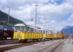 RhB Aussichtswagen-Dienstzug zum Tag der offenen Tr von Landquart-Ried-Gterbahnhof nach Landquart vom 08.06.1997 mit Diesellok Gm 3/3232 - B 2097 - B 2100 - B 2094.