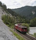 RhB Ge 6/6 II 702  Curia  am 13. August 2010 im Rheintal.