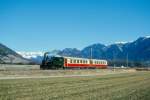 RhB Salondampfzug 3833 fr Verein Dampffreunde der RhB von Landquart nach Thusis am 20.02.1998 zwischen Chur und Felsberg mit Dampflok G 3/4 1 - As 1142 - As 1141.
