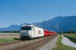 RhB Schnellzug 541 von Chur nach St.Moritz am 26.08.1998 zwischen Chur und Felsberg mit E-Lok Ge 4/4III 643 - D 4209 - B 2380 - B 2353 - B 2393 - A 1227 - A 1283 - A 1270 - B 2442 - B.