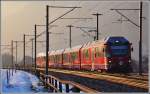 S2 1568 mit ABe 4/16 3103 bei Chur West. (11.02.2015)