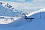 RhB Dampfschneeschleuderfahrten am Berninapass     Nachdem nochmals überraschend die RhB Xrotd Nr.