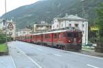 Berninabahn ABe - 52 und 54 mit der  Bernina Express . Abfahrt in Le Prese. 14-07-1997


