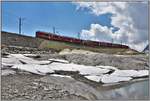 Bernina Express PE976 mit ABe 4/4 III 55  Diavolezza  und 56  Corviglia  am Ufer des Lago Bianco.