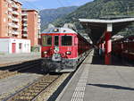 Tirano am 10. Oktober 2019, Ausfahrt Triebwagen ABe 4-4 III (Bernina) 51.