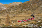 RhB ABe 4/4 III 54 & 52 / Bernina Express Tirano - St. Moritz / Alp Bondo, Berninapass, 24. Oktober 2021