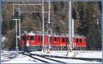 ABe 4/4 III 56  Corviglia  und 52  Brusio  rangieren in St.Moritz.