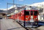 RhB Regionalzug 415 von St.Moritz nach Tirano am 07.03.1998 in St.Moritz mit Triebwagen ABe 4/4III 56 -BD 2474 - AB 1545 - BD 2471.