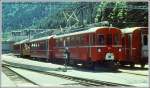 ABe 4/4 I 35 mit Regionalzug nach St.Moritz in Poschiavo. (Sommer ca.1990)