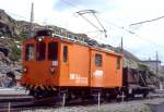 RhB - De 2/2 151 am 30.08.1995 in OSPIZIO BERNINA - RANGIERDIENST-GEPCKTRIEBWAGEN - Baujahr 1909 - SIG/ALIOTH - Gewicht 13,00t - 150 KW - LP 7,15m - zulssige Geschwindigkeit 45 km/h - Frher Vorspann- und Rangierdienst. Mutation: ex BB Fe 2/2 51 - 1943 RhB Fe 2/2 51 - 1965 De 2/2 151
