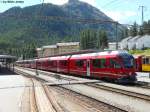ABe 8/12 3503 ''Carlo Janka'' am 7.8.2010 in Pontresina mit einem Bernina-Express nach St.