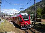 ABe 8/12 3502 ''Friedrich Hennings''verlsst am 7.8.2010 Pontresina als Regio 1629 nach Tirano.
