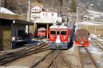 Abwarten des Bernina Express von der Alp Grm, gezogen von 2 TW3.