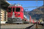 BerninaExpress 954 mit ABe 4/4 III 56  Corviglia  und 55  Diavolezza  in Tirano. (15.11.2012)