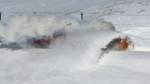 Dampfschneeschleuder-Sonderfahrt mit Xrotd 6/6 9213 und Bernina-Krokodil Ge 4/4 182 entlang des Lago Bianco.