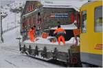 Schneeräumung in Ospizio Bernina.