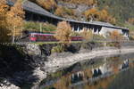 Regio von St.Moritz nach Tirano zwischen Le Prese und Miralago beim Lago di Poschiavo(Stausee mit z.Zt.niedrigen Wasserstand)16.10.17