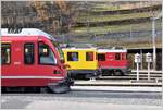 Drei Gesichter in Poschiavo. ABe 8/12 3502, Xe 4/4 23201 und ABe 4/4 III 56  Corviglia . (24.11.2017)