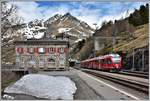 R4621 nach Campocologno mit ABe 8/12 3513 in Alp Grüm. (06.05.2020)