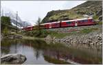 R4648 nach St.Moritz mit ABe 8/12 3511 am Poz del dragu oberhalb von Alp Grüm.