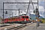 R4656 nach St.Moritz mit ABe 4/4 III 56  Corviglia  und 52  Brusio  fährt in Alp Grüm ein.