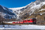 RhB ABe 4/4 III 54 / Alp Grüm, 13. Februar 2022<br>
Extrazug Tirano - St. Moritz
