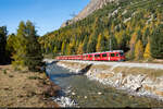 RhB ABe 8/12 3509 / Berninapass, 15. Oktober 2023<br>
Regio St. Moritz - Tirano