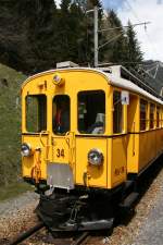 Extrazug des Vereins  Pro Salonwagen  in der Halt- und Kreuzungsstelle Cadera (oberhalb von Poschiavo) am 4. Mai 2008. Zusammensetzung: ABe 4/4 I 34, ABe 4/4 I 30, WR-S 3814, As 1141 und As 1142. (Nachgereichtes Bild, Original wurde abgelehnt, passt zu Bild Nr. 193751)