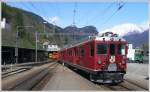 973 mit ABe 4/4 46 und 42 haben Poschiavo erreicht und fahren gleich weiter nach Tirano ins italienische Veltlin. (23.04.2009)