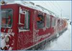 Es kann wohl nicht kalt genug sein. ABe 4/4 II 47 mit Schneeschleuder in Ospizio Bernina. (01.12.2009)