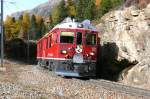 RhB - Regionalzug 1643 von St.Moritz nach Tirano am 13.10.2008 bei Montebello mit Triebwagen ABe 4/4 III 52 - ABe 4/4III 53 - B - B - AB - BD - Lb
