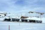 RhB Foto-Dampfzug fr GRAUBNDEN TOURS 3417 von Pontresina nach Ospizio Bernina am 21.02.1998 bei Alp Bondo mit Dampflok G 3/4 1 - B 2060 - D 4052I - A 1102 - Xk 9398.