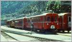 ABe 4/4 I 35 mit Regionalzug nach St.Moritz in Poschiavo. (Sommer ca.1990)